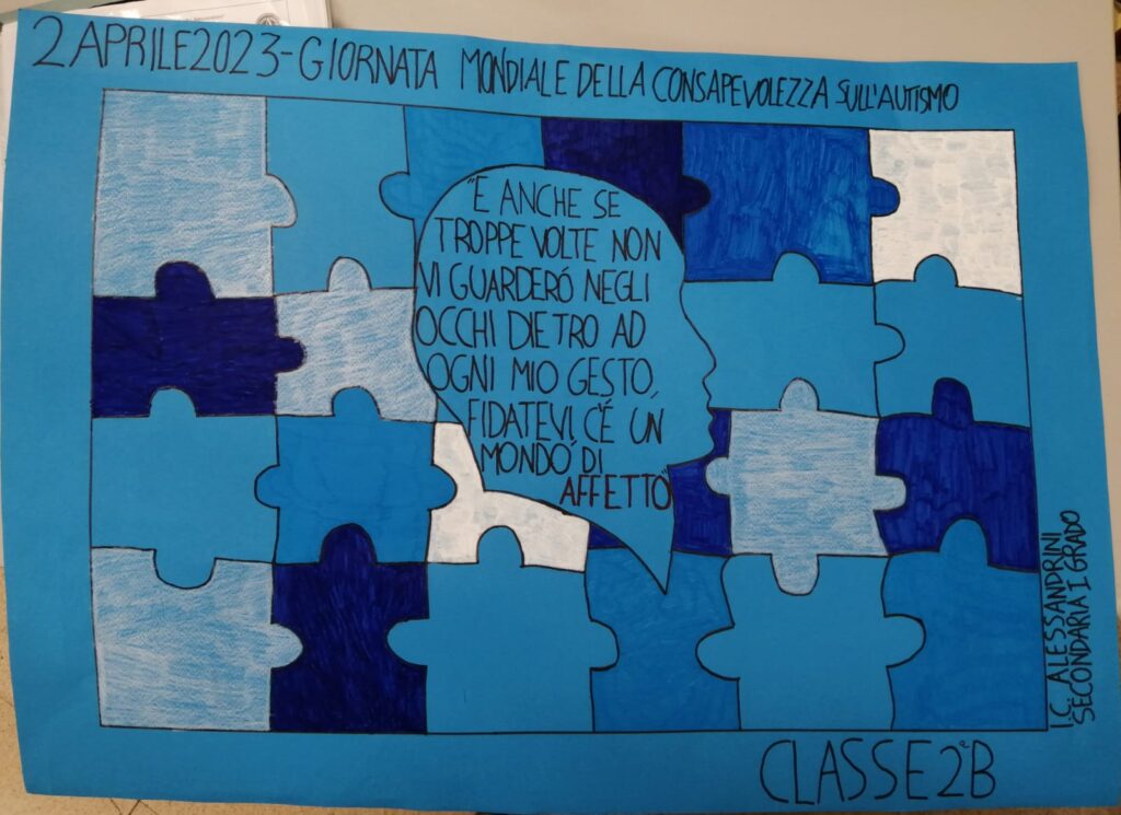 Lavori per la "Giornata mondiale della consapevolezza sull'autismo" degli alunni dell'ICS E. Alessandrini. 